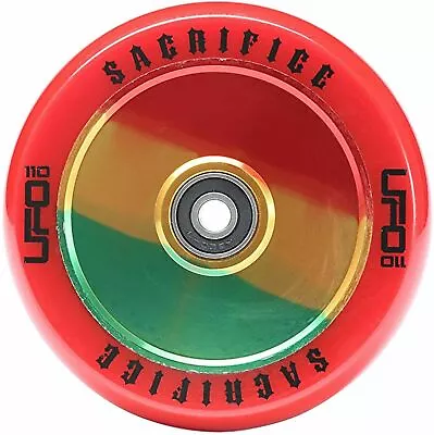 110 X 24mm Sacrifice UFO Hollowcore Stunt Scooter Wheel Rasta/Red Single Wheel • £28