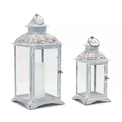 Floral Stamped Metal Lantern • $157.70