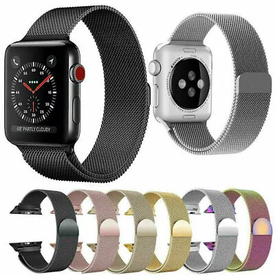 $7.41 • Buy Apple Watch Strap Series 7 6 SE 5 4 3 38/40/42/44mm Magnetic Milanese Loop Band