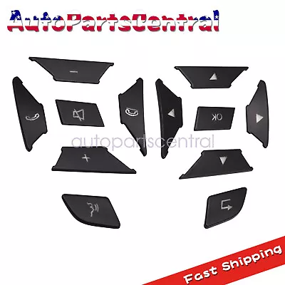 12PCS Black Steering Wheel Button Trim Fits Mercedes Benz E C G Class • $10.45