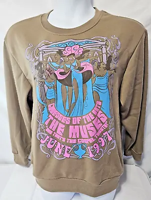 Women's Disney Hercules Muses Crew Neck Long Sleeve Graphic Sweatshirt - Brown L • $11.97
