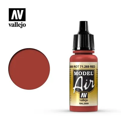 Vallejo Model Air: Red RAL3000 - Acrylic Paint Bottle 17ml VAL71.269 • £2.65