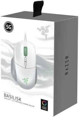 Brand New Razer - Basilisk Wired Optical Gaming Mouse  - Mercury White • $125