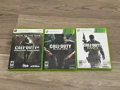 Xbox 360 Lot Of 3 -Call Of Duty Modern Warfare 1 And 3-  Black Ops 1 • $24