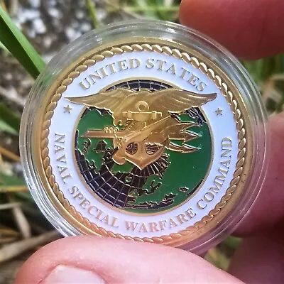 US Navy Seals Hand Painted Challenge Coin Naval Special Warfare Military Coin • $16.01