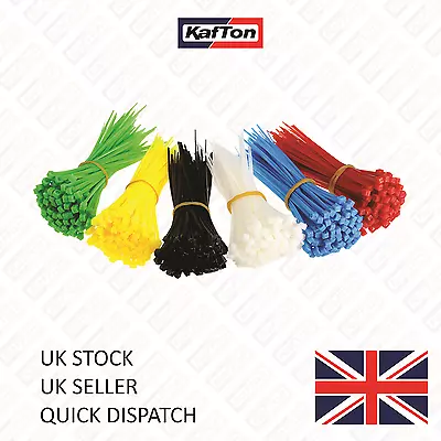 Nylon Plastic Cable Ties Zip Tie Wraps Black Natural Coloured 100mm 200mm 300mm • £5.99