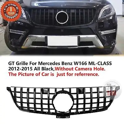 For Mercedes Benz W166 ML CLASS 2012-2015 GT R Front Bumper Grille Gloss BLACK • $115.68