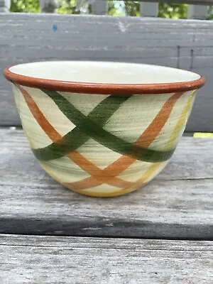 VTG Vernon Ware Organdie Large Mixing Bowl Kilns Plaid Brown/Yellow/green • $15.95