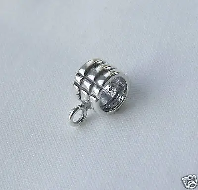 3 Band Ring Charm Carrier Bracelet Dangle Bead 925 Sterling Silver • £9.50