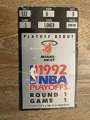 Michael Jordan 56 Points Chicago Bulls At Miami Heat Playoff Ticket 4/29/92 • $31