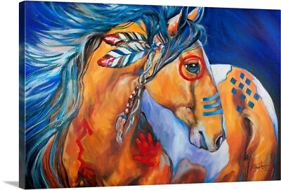 Bold And Brave Indian War Horse Canvas Wall Art Print Horse Home Decor • $171.99