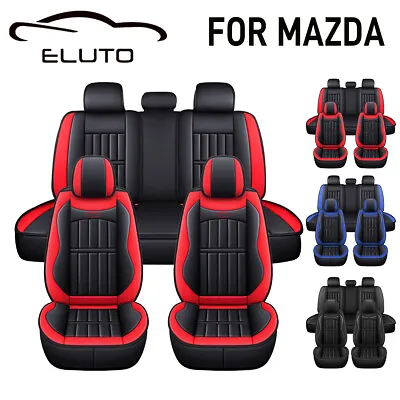 For Mazda PU Leather Car Seat Cover 5-Seat Full Set SUV Truck Front Rear Cushion • $80.99