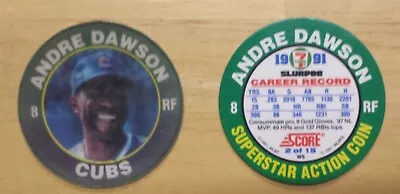 1991 7-11 Slurpee Mideast Coin #2 Andre Dawson - Cubs • $2.49