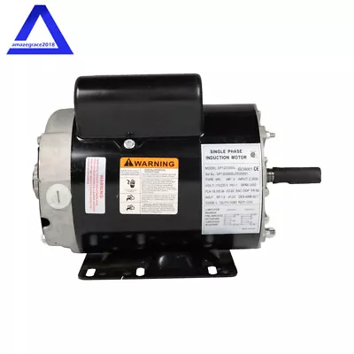 Electric Motor 3HP 3450RPM Compressor Duty 56Frame 1Phase 115-230v CCW 5/8 Shaft • $136