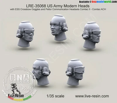 £10.49 • Buy 1/35 US Modern Heads W/ESS Crossbow Goggles &Peltor Communication Headsets