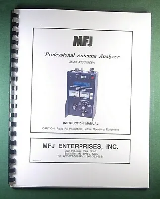 MFJ 269CPro Antenna Analyzer Instruction Manual: W/Clear Protective Covers! • $22.50