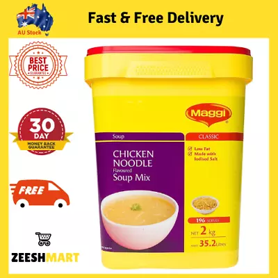 MAGGI Chicken Noodle Flavoured Soup Mix 2kg (Makes 35.2 Litres 196 Serves) AU • $53.65