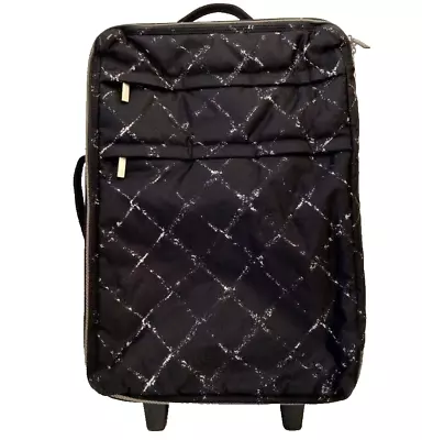 Authentic  Vintage Chanel Carry On Bag Black White Nylon Canvas Travel Line • $792