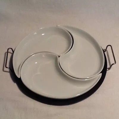 Verdici Design Italian Porcelain 3 Dish Modernism Swirl Comma W/ Serving Tray • $12.99