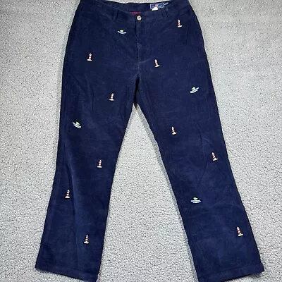 Vineyard Vines Club Chino Pants Mens Size 36X32 Navy Blue Holliday Embroidered • $32.75