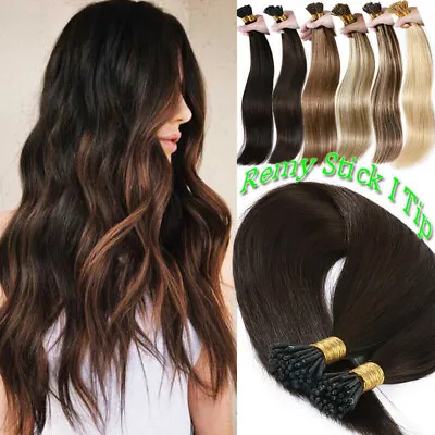 I Tip Human Hair Extensions Pre Bonded Keratin Stick Tip Remy Thick Hair 1g/s • $34