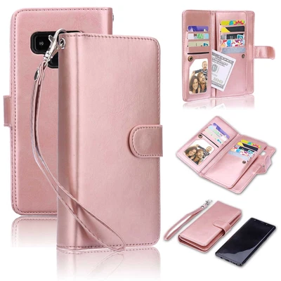 $29.99 • Buy 2 In 1 Folio Flip Galaxy Note 9 PU Leather Wallet Case Wrist Strap Magnetic Case
