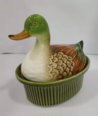 Vintage French Mallard Duck Terrine / Pate Ceramic Dish • £4.99