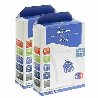 £9.49 • Buy GN Hoover Bags For Miele Complete C2 C3 Powerline Silence Ecoline Cat & Dog X 10