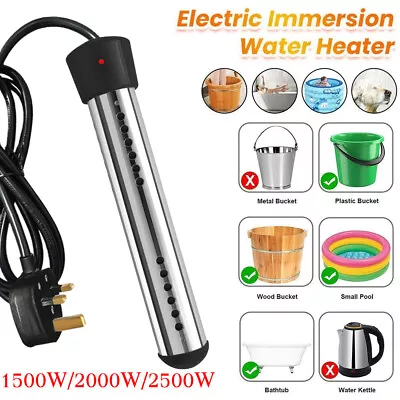 Plug Immersion Water Heater Bathroom Fast Electric Element Water Boiler HOT • £14.55