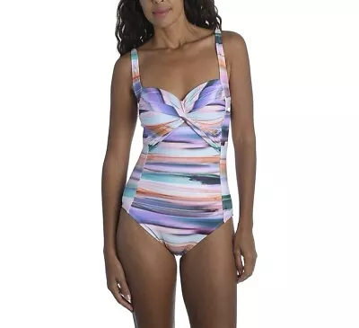 La Blanca Women's Twist Front One Piece Swimsuit LB1JA29 Sz 6 • $25