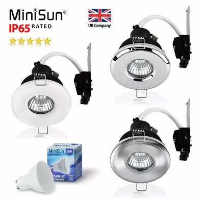 IP65 Recessed Bathroom Ceiling Lights Downlighters Downlight Spotlights LED Bulb • £39.99