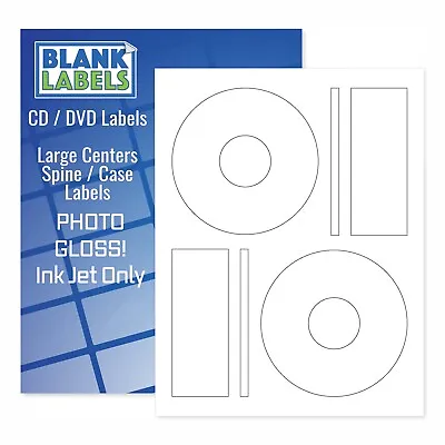 50 PHOTO GLOSSY Ink Jet Labels! - Fits Memorex - 25 Sheets! CD / DVD High Gloss • $19.99