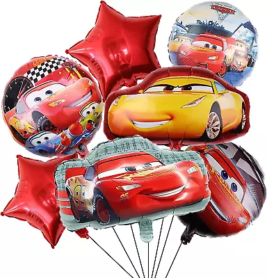 7PCS Cars Lightning Mcqueen Foil Balloons For Boys Birthday Baby Shower Racing C • $11.95