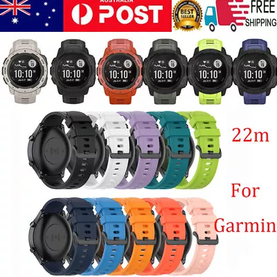 22mm Watch Strap For GARMIN-Instinct Silicone Watch Band Replacement Wrist Band • $12.95