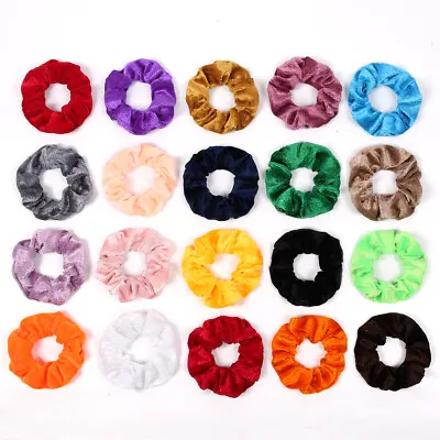 20pcs Hair Scrunchies Velvet Bobbles Elastic Scrunchy Hair Holder Bands Gift • £3.39