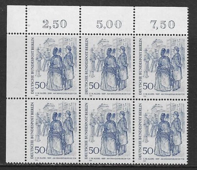 £0.99 • Buy Germany - Berlin -1969 - At The Brandenburg Gate - Num. Corner Block 6v - Mnh **