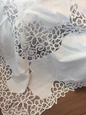 Ant/Vintage Irish Tape Lace Banqueting T Cloth/BedCover Battenberg Unused • £150