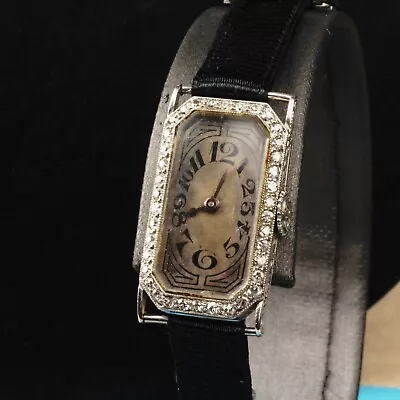 Ladies Vintage Art Deco Platinum & Diamond Longines Luxury Watch /New Price • $690