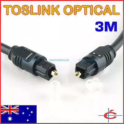 Toslink Digital Optical Audio Cable S/PDIF Fibre Optic Lead 3 Meters OD 4mm  • $10.80