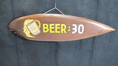 Vintage Hand Carved & Painted Wood Sign Beer:30 Bar Saloon Tavern Mans Room  • $39.95