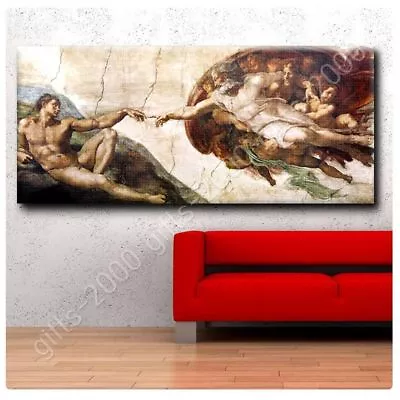 The Creation Of Adam By Michelangelo | Ready To Hang Canvas | Wall Art Picture • $51.42