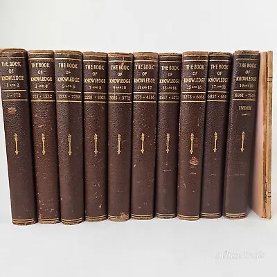 The Book Of Knowledge 1-20 (10 Book Set) The Childrens Encyclopedia 1954 Vintage • $99.99