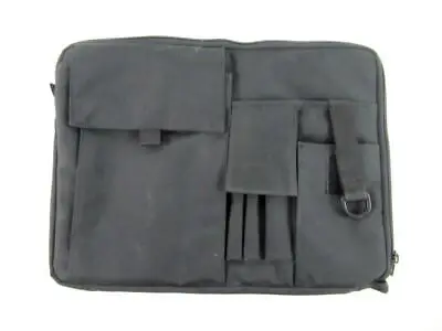 Black Handheld Tablet Bag Tech One Handle Zip Closure Pockets Pens Pencils Work • $7