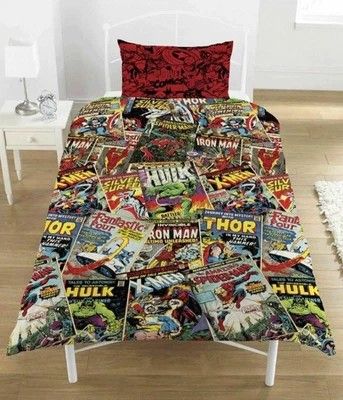 £14.65 • Buy Marvel Comics Cover Rotary Single Duvet Set Hulk , Spiderman , Thor , Xmen