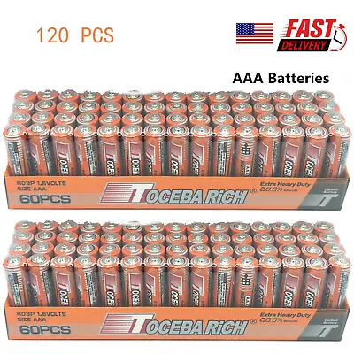 12/24/60/120 Pack AAA Batteries Extra Heavy Duty1.5v Lots New Fresh • $14.98