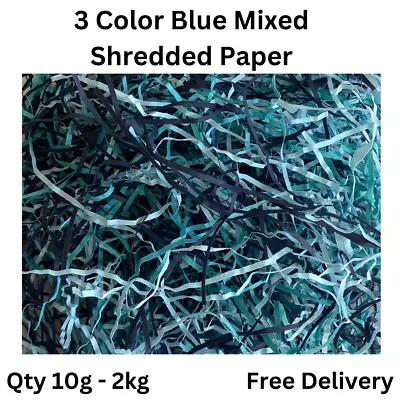 Blue Tissue Paper Plain Printed Wrapping Coloured Shred 11 Designs Easter • £1.99