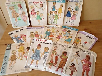 $16 • Buy 13 Pc 1960s Vintage Children's Sewing Pattern Lot Simplicity McCalls 70s 80s 90s