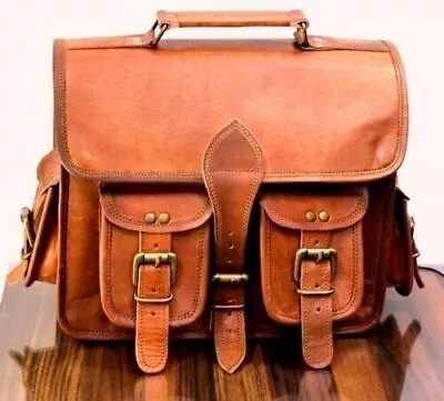 New Best Men's Laptop Briefcase Satchel Vintage Leather Messenger Shoulder Bag • $89.91
