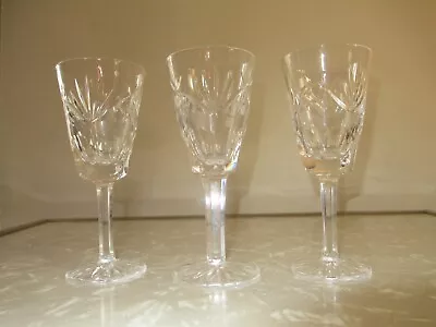 $47.40 • Buy Set Of (3) Waterford ASHLING Sherry Crystal Glasses!  5 1/8  Tall.  1968-2017