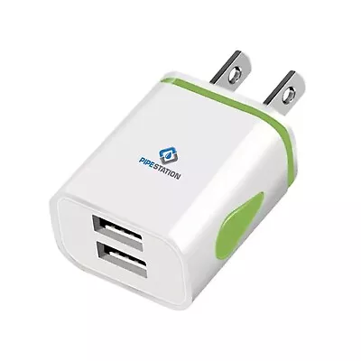 US 2 Pin To Dual USB Plug Adapter Travel Charger America Adaptor IPhone Samsung • £7.99